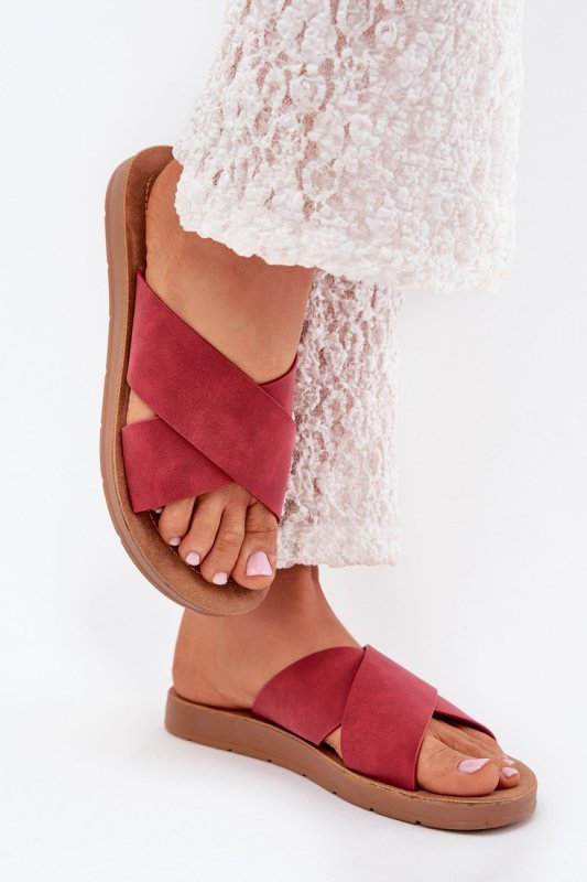 Sandał Klapki Model Lorana 2032 Bordo - Step in style