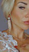 OHRRINGE GOLD LANGE ZIRKONIA HOCHZEIT HOCHZEIT