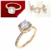 Goldring 18,60 mm. vergoldete Verlobung Xuping