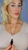 504 Naszyjnik boho stal 80cm muszelki lato wakacje