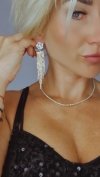 OHRRINGE GOLD LANGE ZIRKONIA HOCHZEIT HOCHZEIT