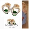 gold plated earrings with exclusive cubic zirconia