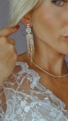 EARRINGS GOLD LONG ZIRCONIA WEDDING WEDDING
