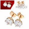 gold plated earrings with exclusive cubic zirconia