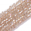 Glass beads faceted strands