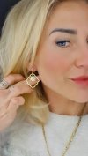 gold earrings made of stainless steel