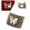 gold ring 17,00mm. gold-plated engagement xuping