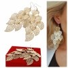 Golden earrings silk flowers