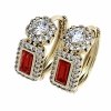 gold plated earrings with exclusive cubic zirconia