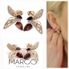gold plated earrings with exclusive cubic zirconia