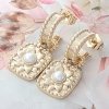 gold plated earrings with exclusive cubic zirconia