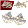 gold plated earrings with exclusive cubic zirconia