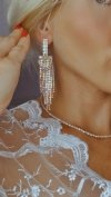 EARRINGS GOLD LONG ZIRCONIA WEDDING WEDDING