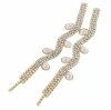 EARRINGS GOLD LONG ZIRCONIA WEDDING WEDDING