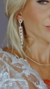 EARRINGS GOLD LONG ZIRCONIA WEDDING WEDDING