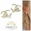 gold plated earrings with exclusive cubic zirconia