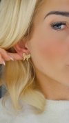gold earrings made of stainless steel