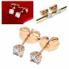 gold plated earrings with exclusive cubic zirconia