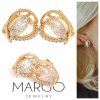 gold plated earrings with exclusive cubic zirconia