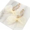 Golden earrings silk flowers