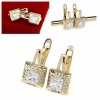 gold plated earrings with exclusive cubic zirconia