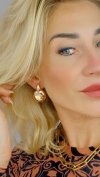 gold plated earrings with exclusive cubic zirconia