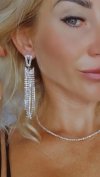 EARRINGS GOLD LONG ZIRCONIA WEDDING WEDDING