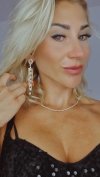 EARRINGS GOLD LONG ZIRCONIA WEDDING WEDDING