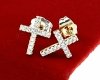 gold plated earrings with exclusive cubic zirconia