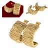 gold earrings made of stainless steel
