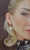 gold earrings made of stainless steel