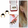 gold earrings made of stainless steel