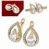 gold plated earrings with exclusive cubic zirconia