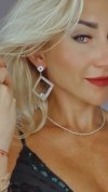 EARRINGS GOLD LONG ZIRCONIA WEDDING WEDDING