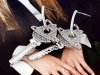 EARRINGS SILVER Zirconia GOLD PLATED WHITE GOLD