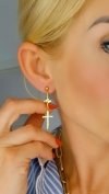 gold earrings made of stainless steel