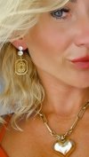 gold earrings made of stainless steel