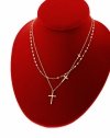 1092b Złoty łańcuszek naszyjnik 41+5 stal chirurgiczna 316L Viki lady krzyżyk