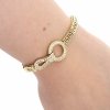 1635 Bransoletka złota elegancka 19cm cyrkonie pozłacana 14k Viki Lady