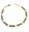1527 Bransoletka złota elegancka 19cm pozłacana 14k Viki Lady wzór grecki