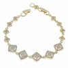 933b Bransoletka złota elegancka cyrkonie 19cm pozłacana 14k Aisadi
