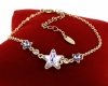 1445 Bransoletka elegancka Austrian Crystal złota cyrkonie 16,5+5 pozłacana 14k Xuping gwiazdki