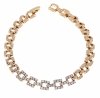 4955 Bransoletka złota cyrkonie 19cm pozłacana 18k Xuping 