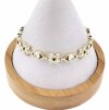 1434 Bransoletka złota elegancka cyrkonie 19cm pozłacana 14k Aisadi
