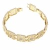 4790 Bransoletka złota elegancka cyrkonie 19cm pozłacana 14k Milan