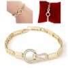 1635 Bransoletka złota elegancka 19cm cyrkonie pozłacana 14k Viki Lady