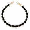 2693 Bransoletka złota elegancka cyrkonie 19cm pozłacana 14k Aisadi