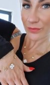 @1092 Bransoletka złota 18+3 stal chirurgiczna 316L celebrytka koniczynka