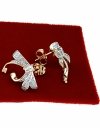 4633 Złote kolczyki pozłacane cyrkonie 18k Xuping wtykane w ucho-sztyft kokardki