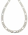 4135 Srebrny łańcuszek 60cm 8mm pozłacany białym złotem Xuping figaro 